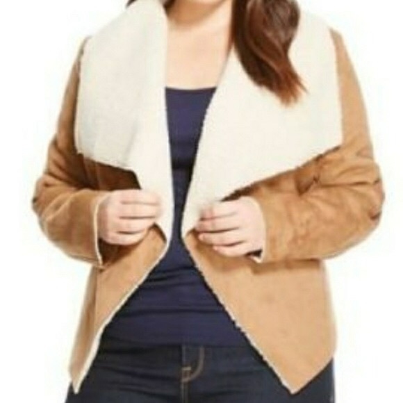 Ava & Viv Jackets & Blazers - AVA & VIV  Plus Size Tan Suede Jacket